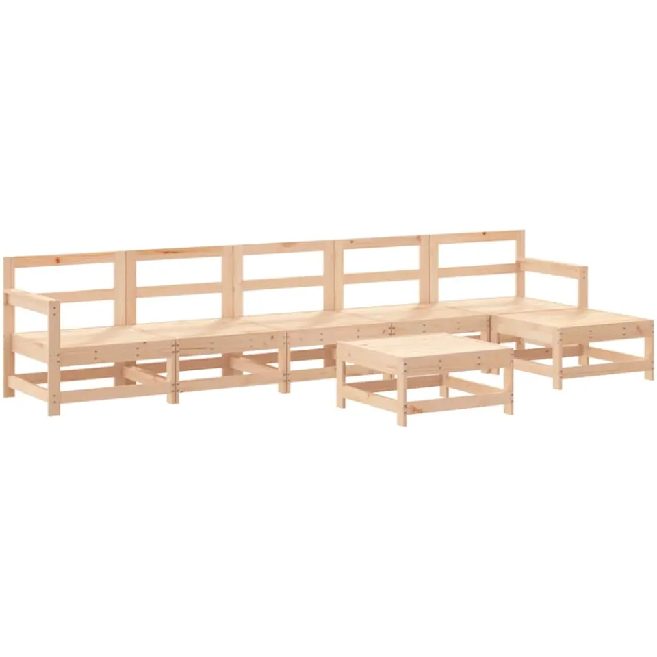 vidaXL 7-delige Loungeset massief grenenhout bruin, foto 3