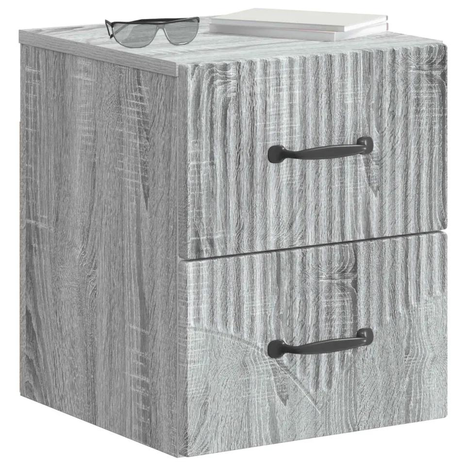 vidaXL Wandbeugel Bedkast Grijs sonoma 34,5 x 33 x 40 cm Bewerkt hout