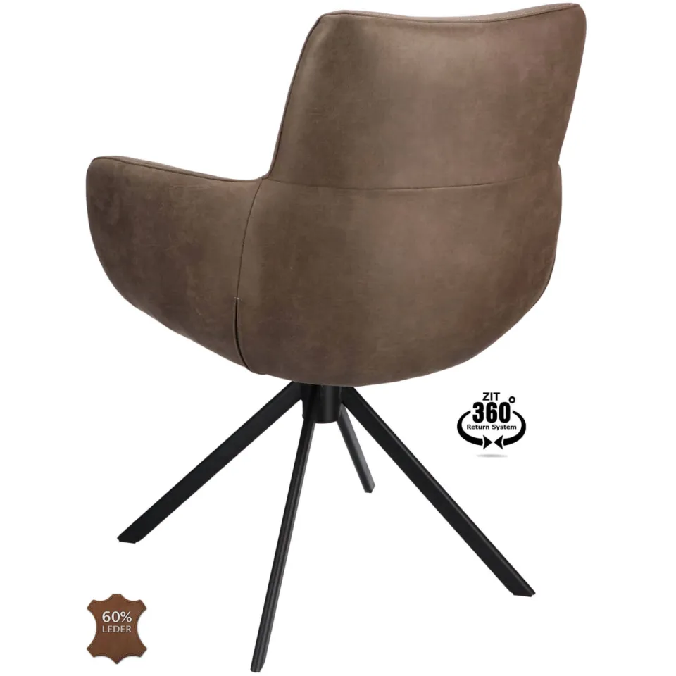 Wehkamp Home Sabi draaibare armstoel bruin, foto 3