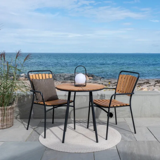 House Nordic Tuintafel Rond - Naturel Teakhout - 70x70x74cm - House Nordic