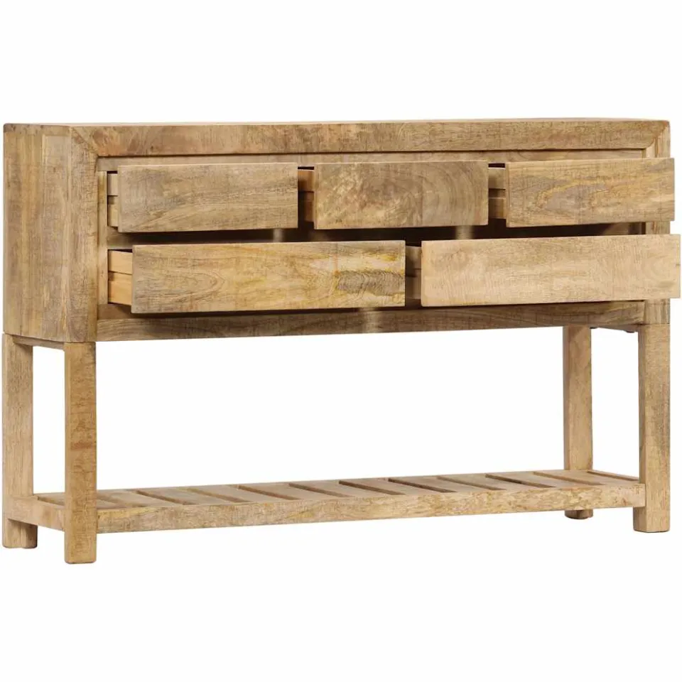 vidaXL Dressoir 120x30x75 cm massief mangohout bruin, foto 4
