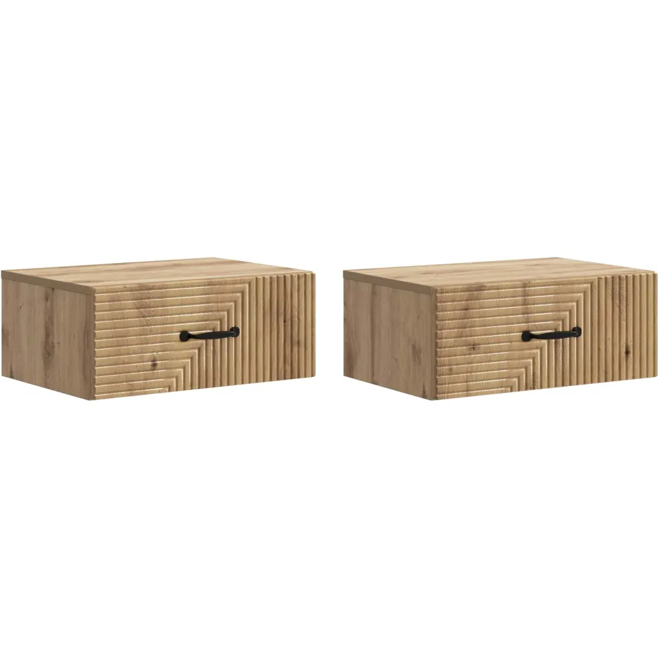 vidaXL Wandbeugel Bedkast 2 st Artisanaal eiken 49 x 34,5 x 20 cm, foto 3