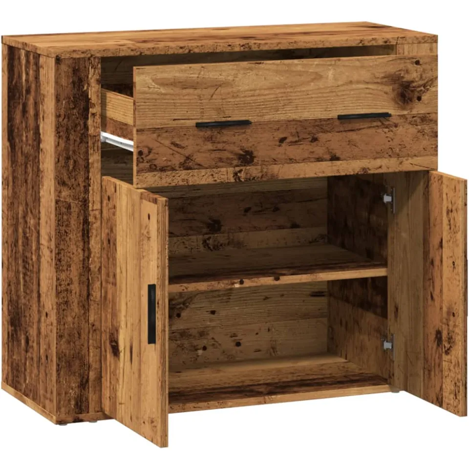 vidaXL Dressoir 80x33x70 cm bewerkt hout oud houtkleurig Bruin