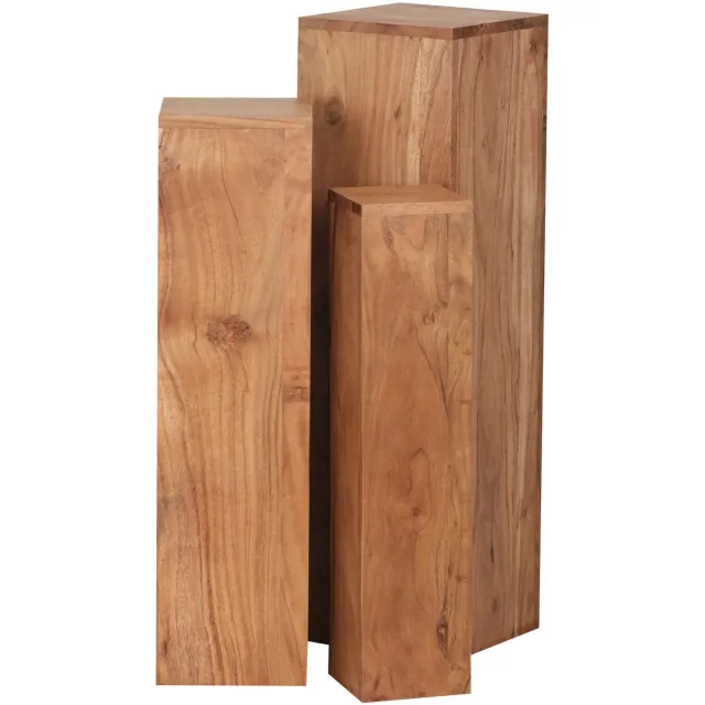 Cosmo Casa Bijzettafels - Set van 3 - 24 x 24 x 85 cm bruin