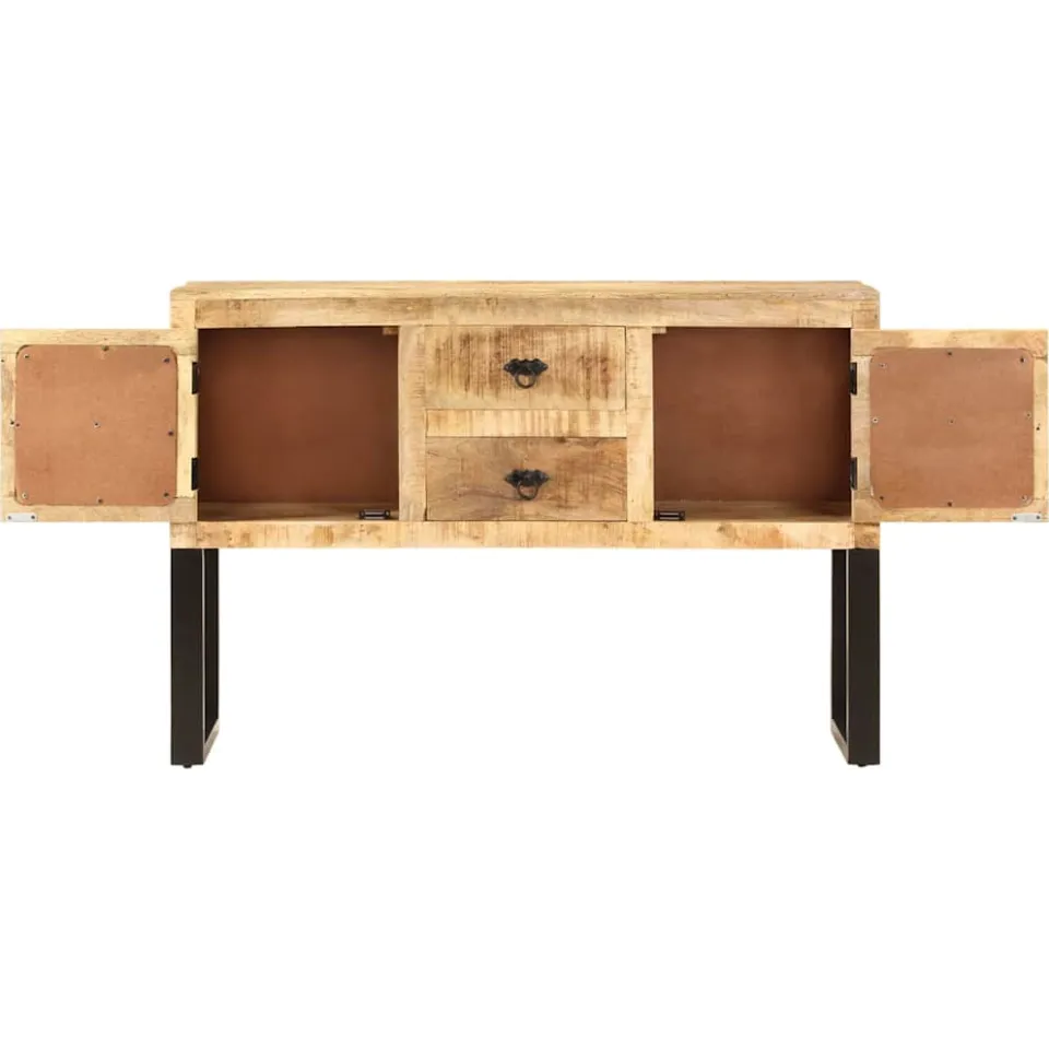 vidaXL Dressoir 110x30x74 cm ruw mangohout bruin, foto 4