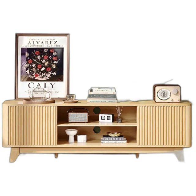 Mura Logistiek Mura Kast - Tv-meubel - 149 x 38 x 46 cm - Massief eikenhout - Beige