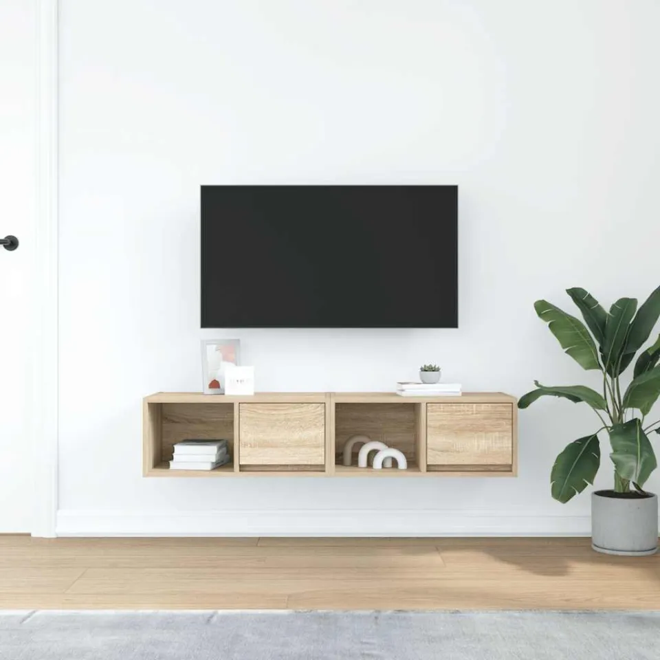 vidaXL Tv-meubelen 2 st 60x31x25,5 cm bewerkt hout sonoma eikenkleurig, foto 3