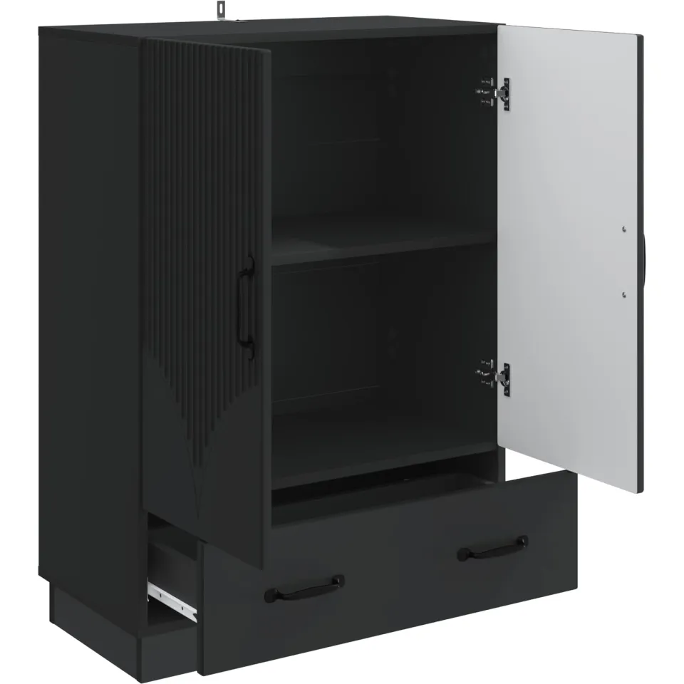 vidaXL Dressoir met lade Zwart 66 x 34,5 x 92 cm Bewerkt hout, foto 4