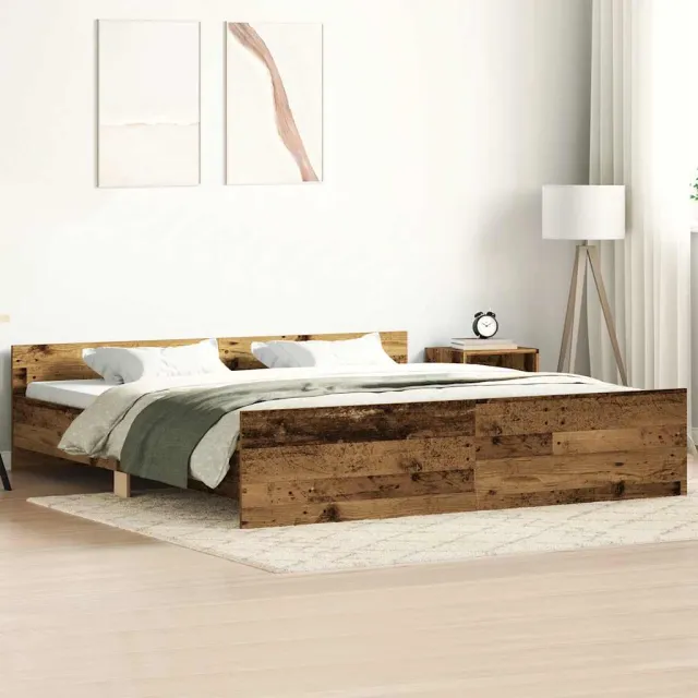 vidaXL Bedframe zonder matras 180x200 cm bewerkt hout oud hout Bruin