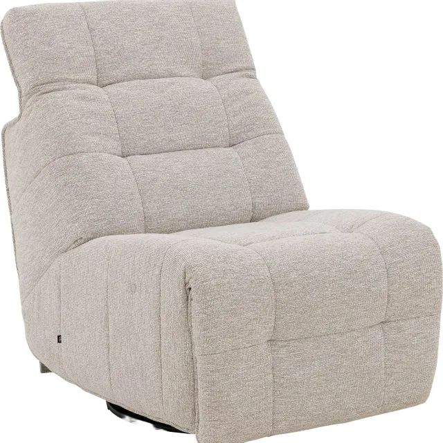 Goossens Relaxstoel Benji, Relaxfauteuil stof gemeleerd grof geweven linen