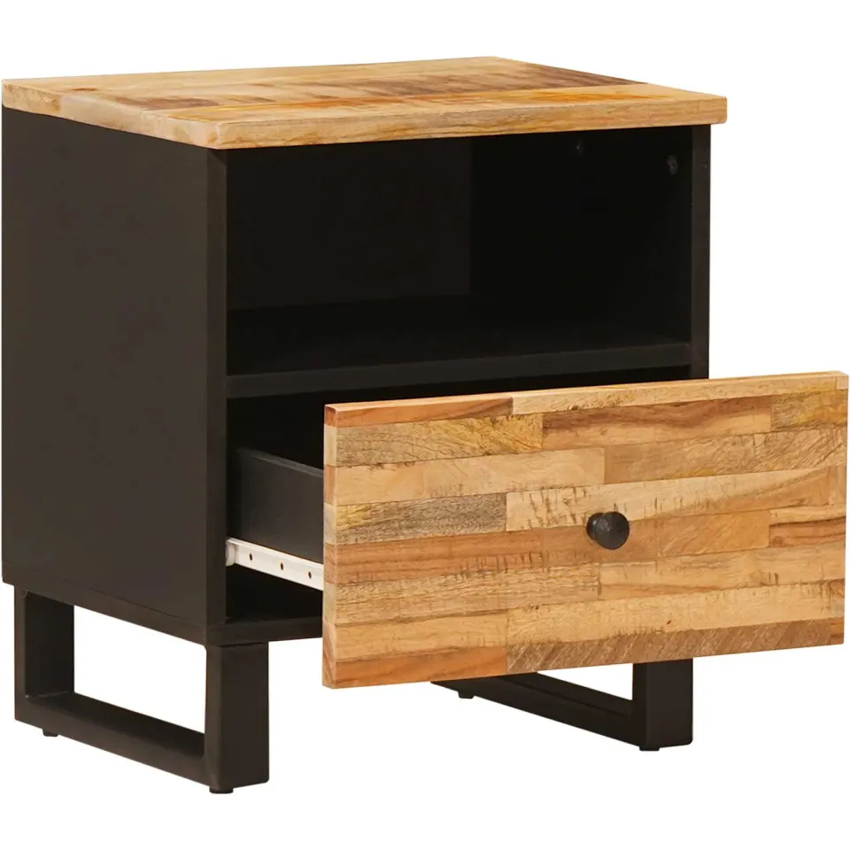 vidaXL Bed kast 2 st Bruin 40 x 33 x 46 cm Massief Mango Hout, foto 3