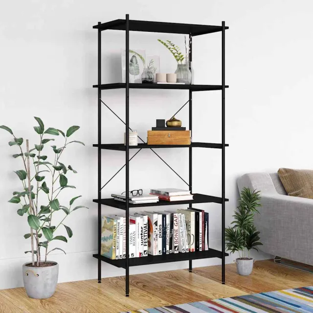 vidaXL Opbergrek 5-laags 80x40x163 cm zwart, foto 2