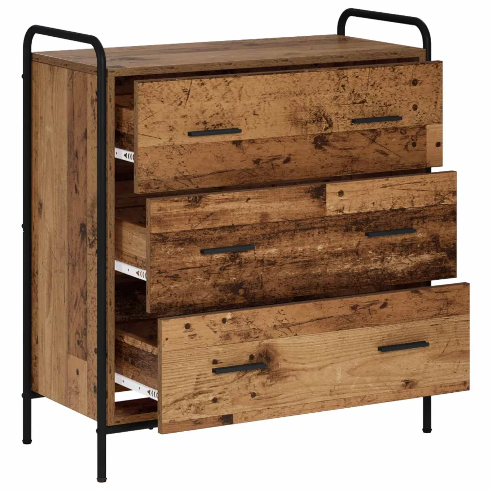 vidaXL Dressoir Oud hout 97 x 33 x 81 cm Bewerkt hout Bruin