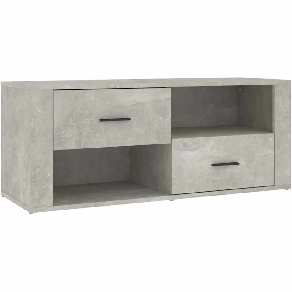 vidaXL Tv-meubel 100x35x40 cm bewerkt hout betongrijs grijs