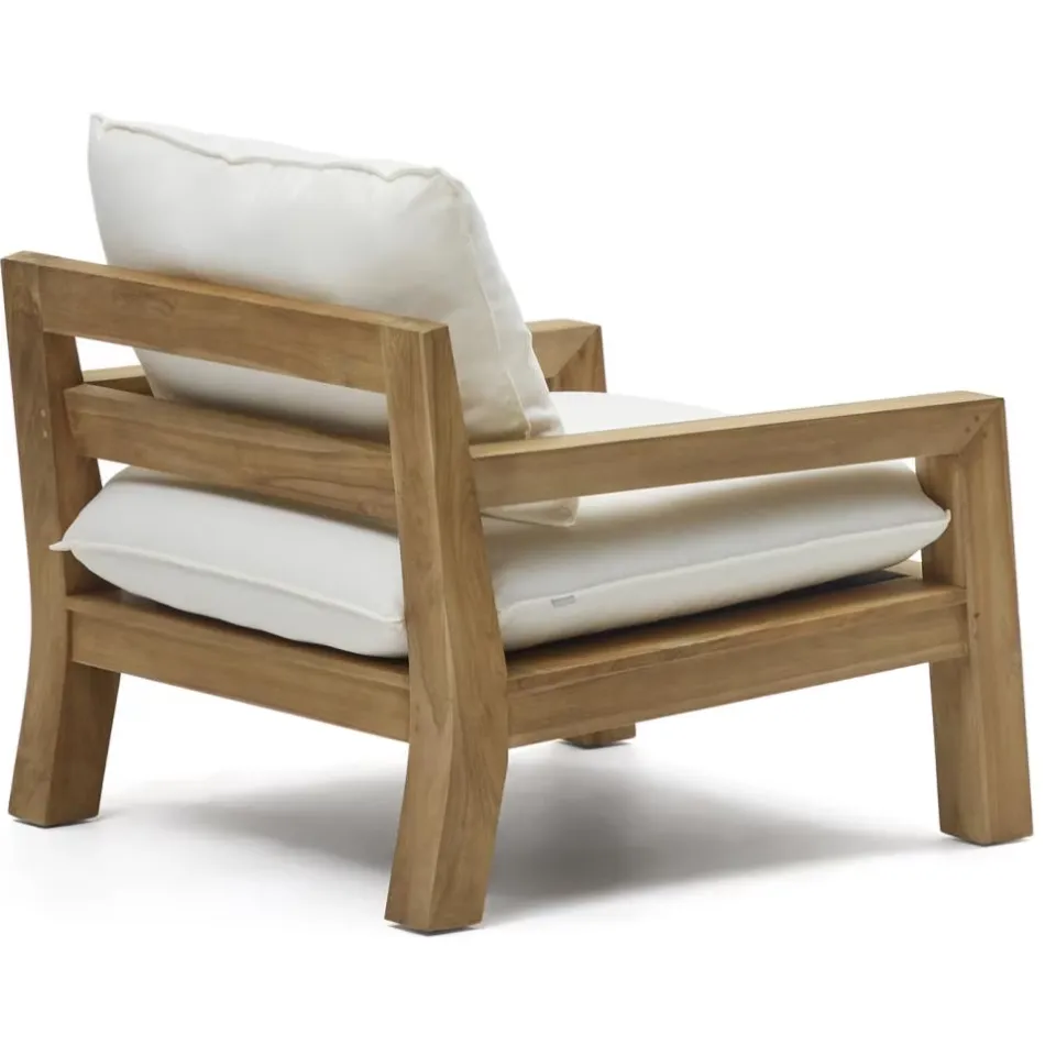 Kave Home Forcanera fauteuil teakhout wit, foto 3