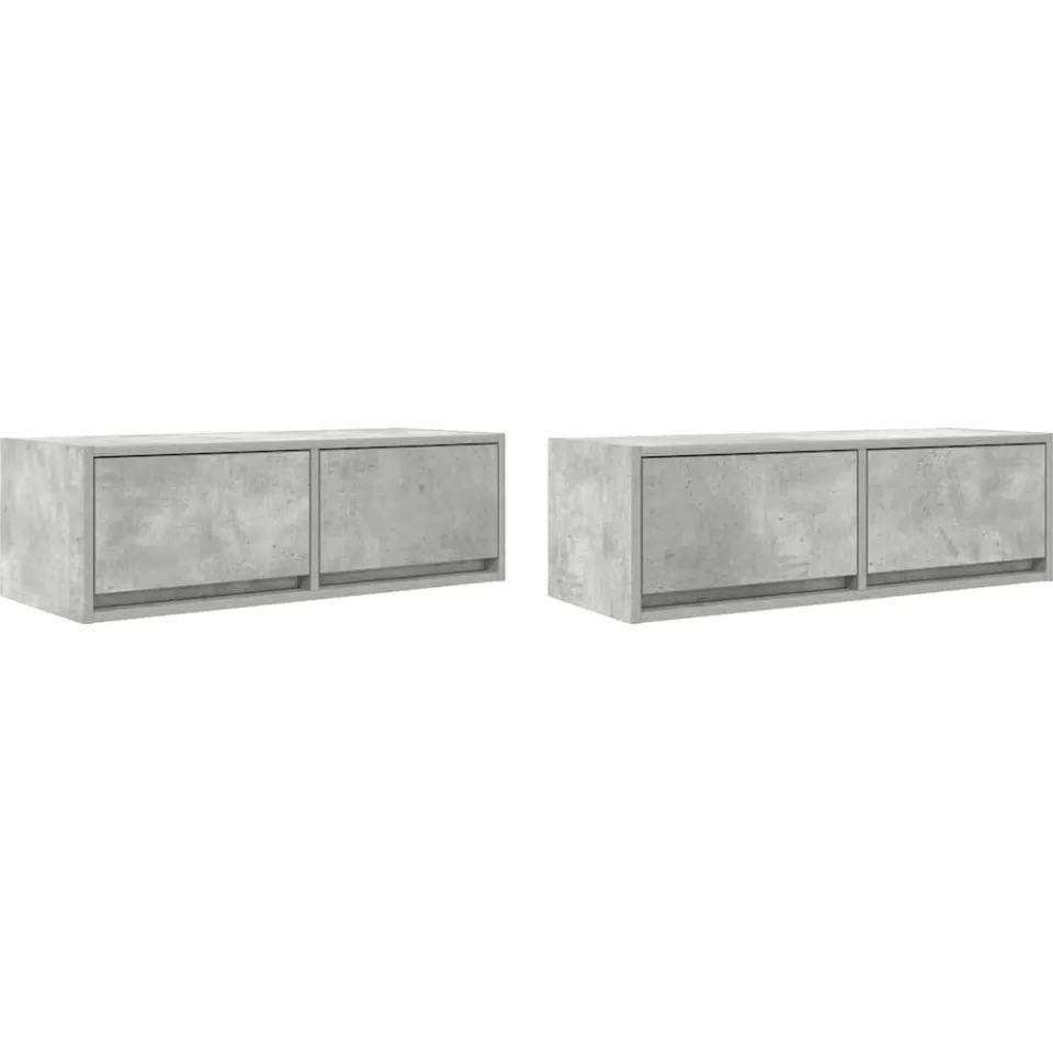 vidaXL Tv-meubels 2 st 80x31x25,5 cm bewerkt hout betongrijs grijs, foto 3