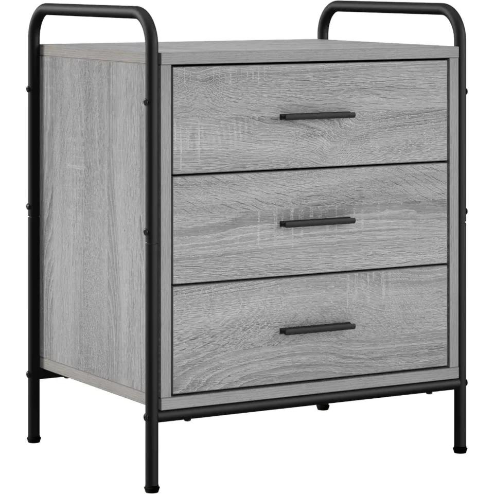 vidaXL Nachtkastje 2 st Grijs Sonoma 48 x 36,5 x 60 cm Bewerkt hout