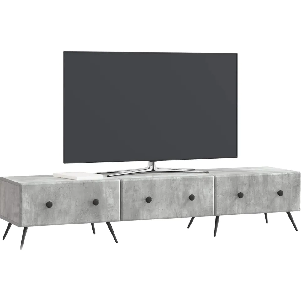 vidaXL TV-kast met lade Betongrijs 147 x 34,5 x 30 cm Bewerkt hout