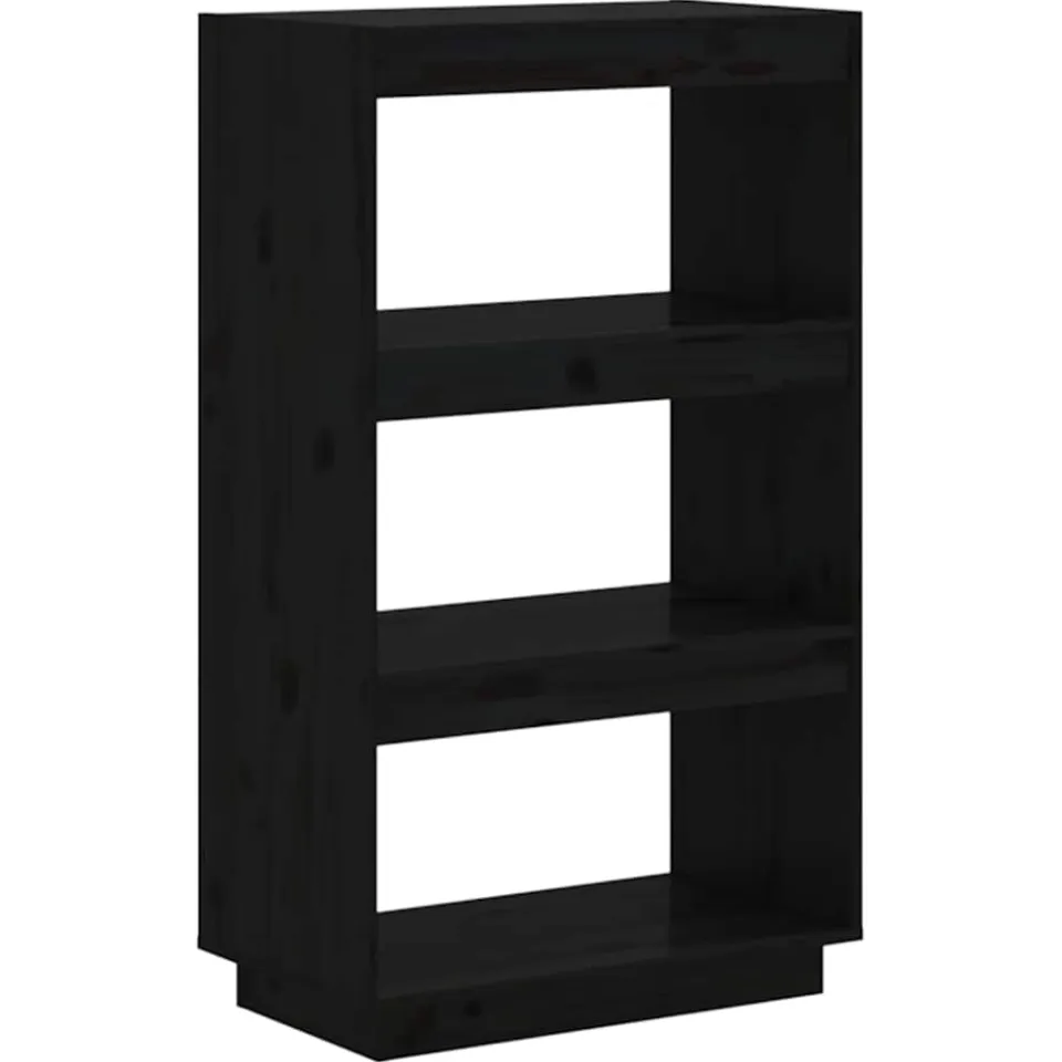 vidaXL Boekenkast/kamerscherm 60x35x103 cm massief grenenhout zwart