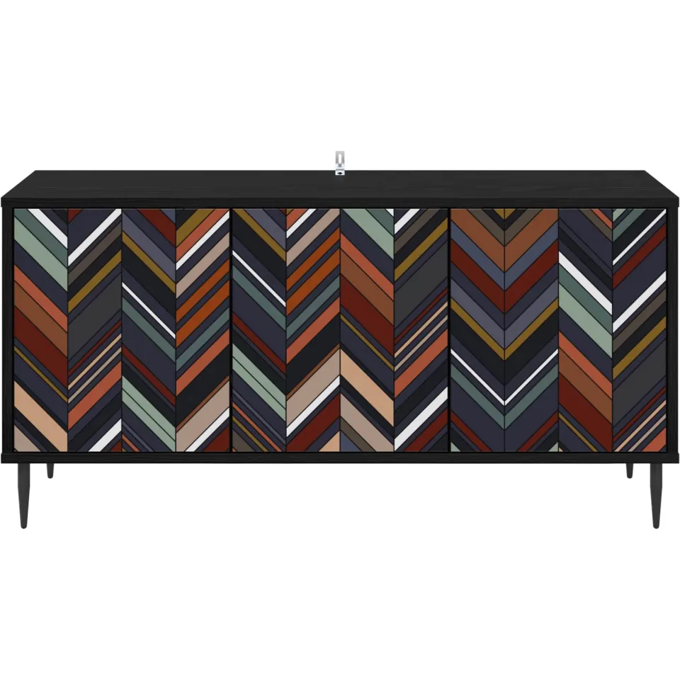 vidaXL Tv-meubel OMMEN 102 x 33 x 51 cm Zwart eiken Bewerkt hout, foto 4
