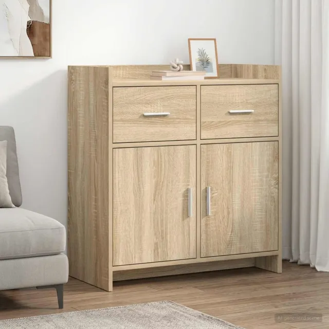 vidaXL Dressoir Sonoma Eiken 75 x 36 x 80 cm Bewerkt hout Bruin