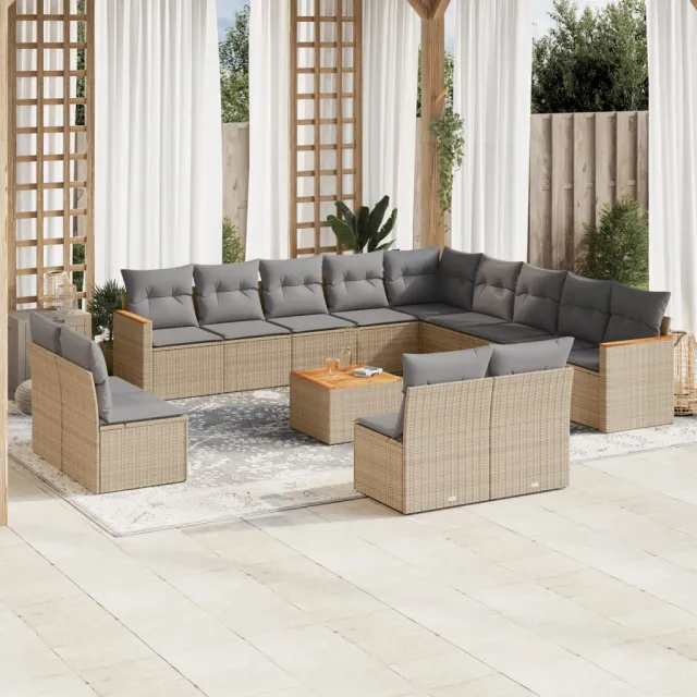 vidaXL Patio Sofa Set 13-zits Gemengd beige, foto 2