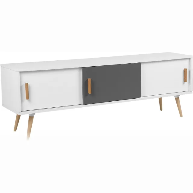 Beliani INDIANA - TV-meubel - Wit - MDF