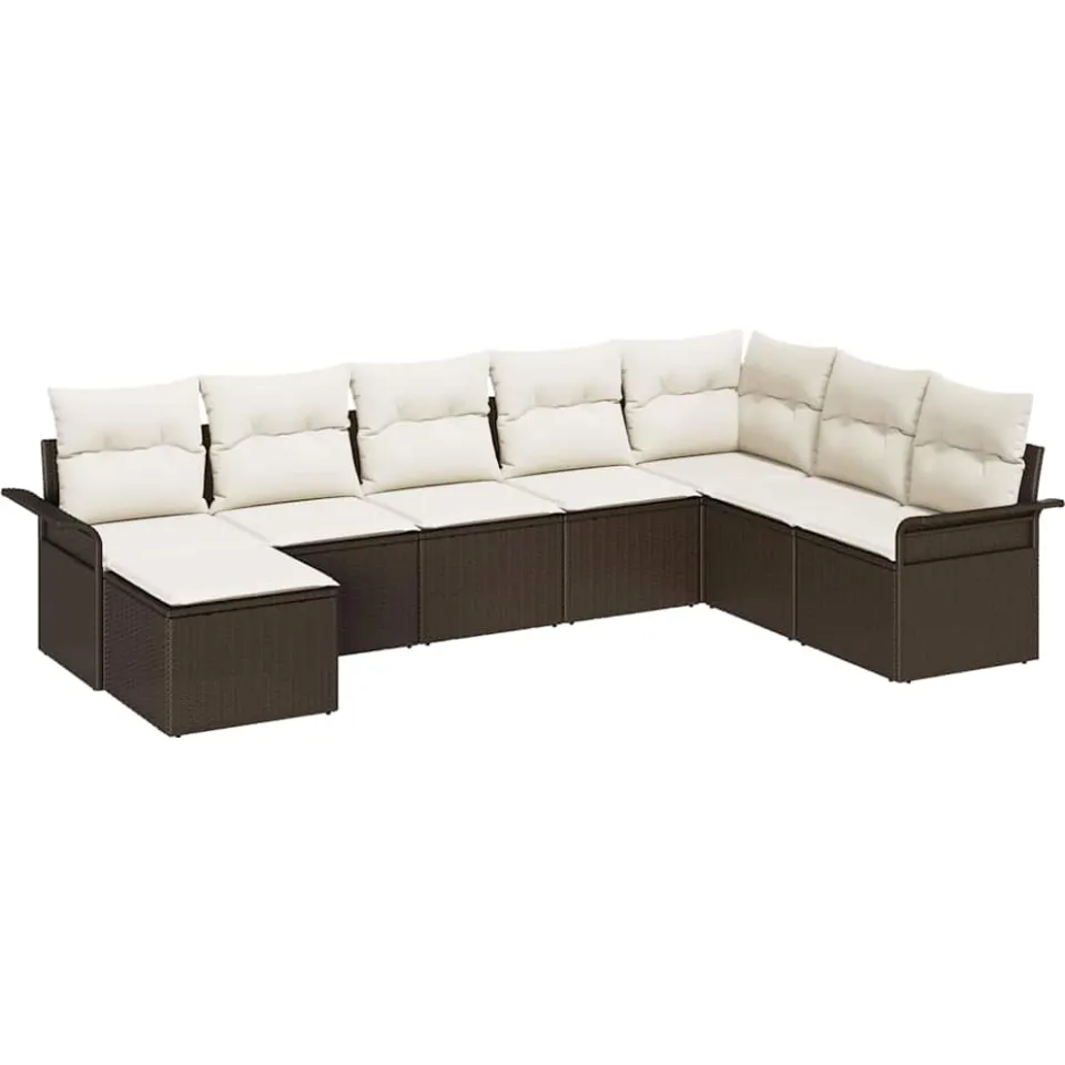 vidaXL Tuin Sofa Set 8 st Bruin poly rattan