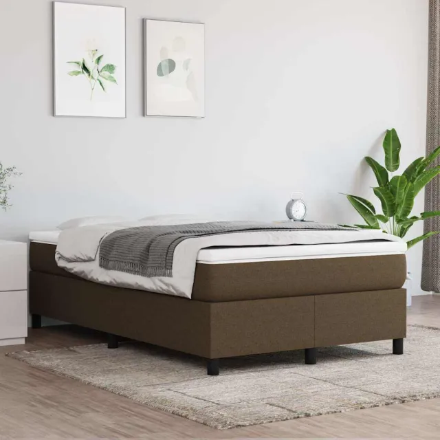 vidaXL Boxspring bed 120x200 cm stof donkerbruin
