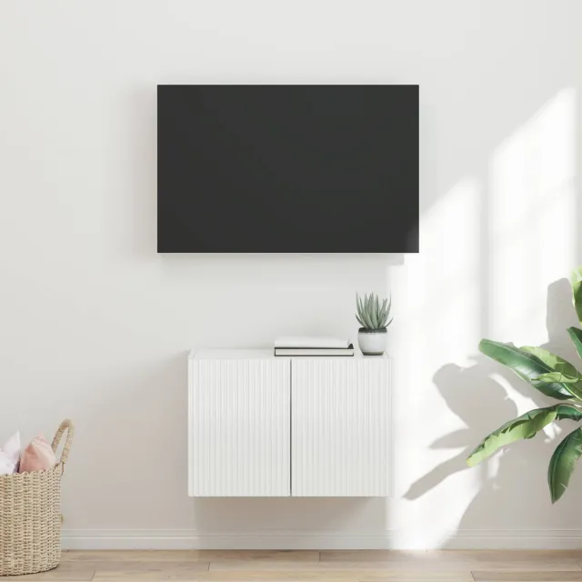 vidaXL TV-wandkast 59,5 x 31 x 40 cm Hoogglans wit Bewerkt hout