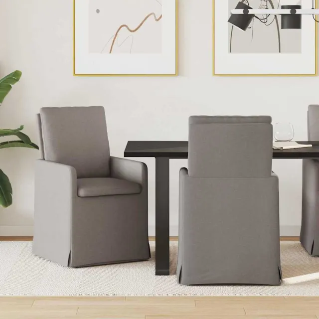 vidaXL Eettafelstoelen 2 st Stof Taupe 57 x 67 x 98 cm, foto 2