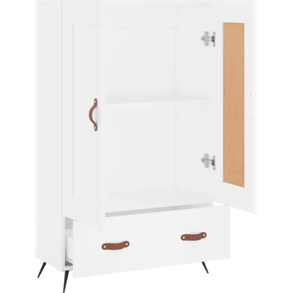 vidaXL Hoge kast 69,5x31x115 cm bewerkt hout wit, foto 4