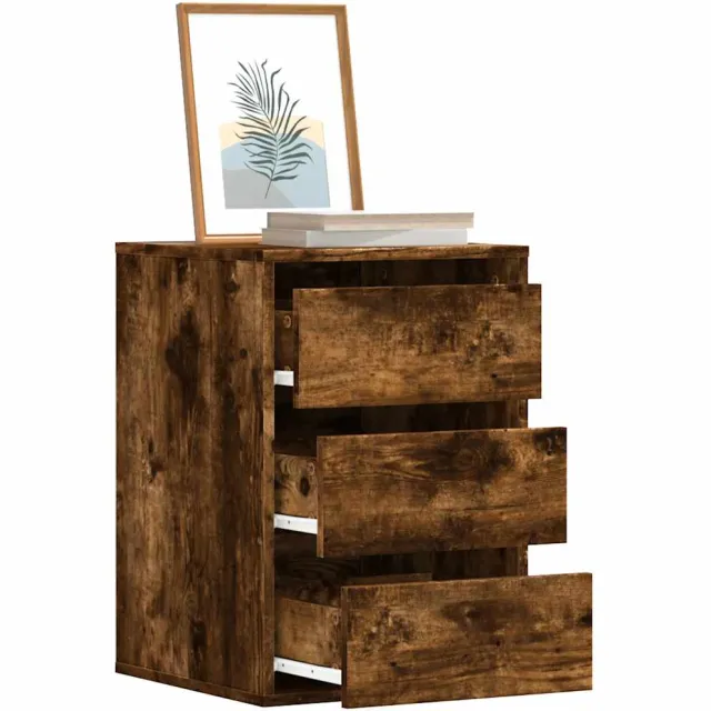 vidaXL Ladekast 40x41x58 cm bewerkt hout gerookt eikenkleurig Bruin