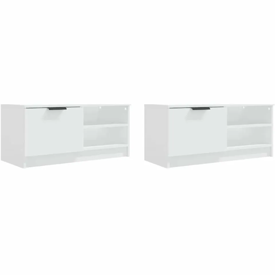 vidaXL Tv-meubels 2 st 80x35x36,5 cm bewerkt hout wit, foto 4