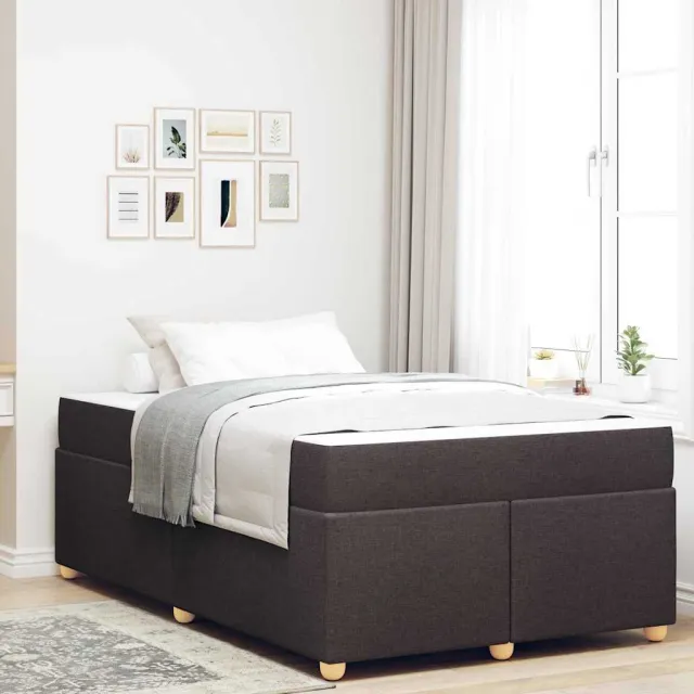 vidaXL Bedframe met matras Donkerbruin 120 x 200 cm Stof