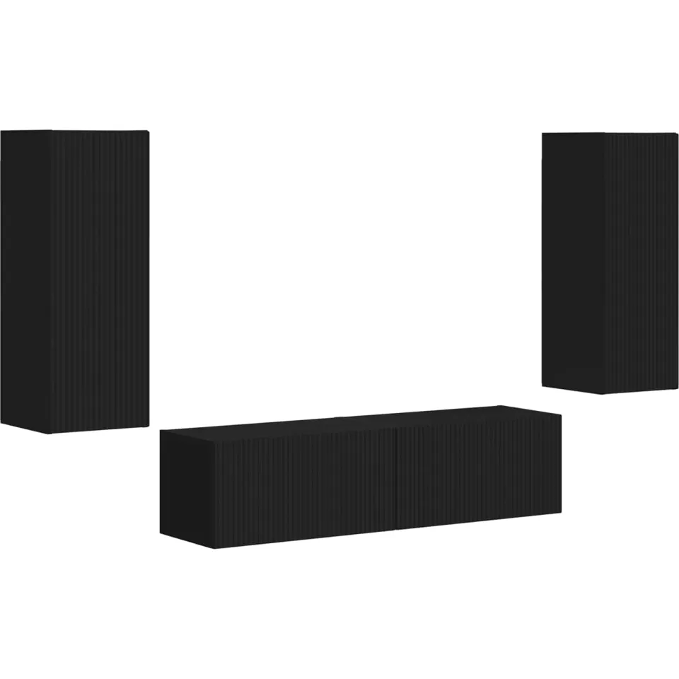vidaXL Tv-meubelset 2 st 30 x 31 x 80 cm Zwart, foto 3