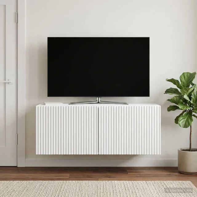 vidaXL Wandbeugel TV-kast Wit 78,5 x 31 x 30 cm Bewerkt hout