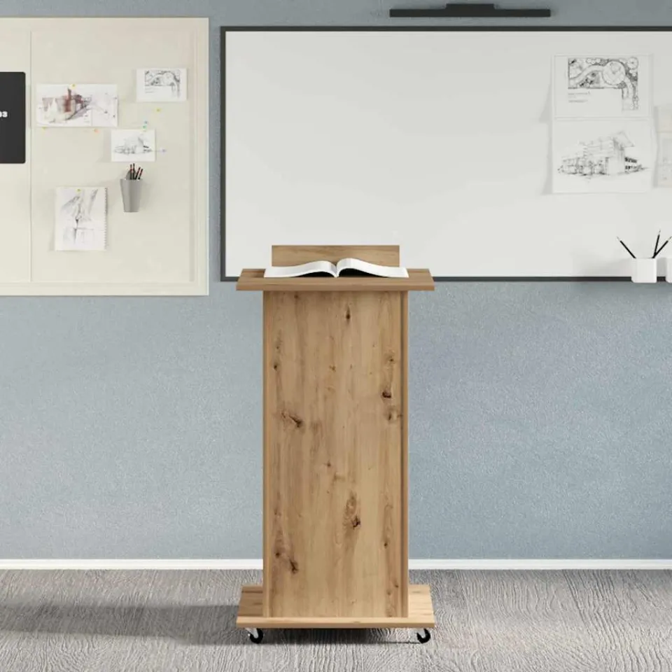 vidaXL Podium Artisan Eiken Bewerkt hout 55 x 55 x 107 cm, foto 3