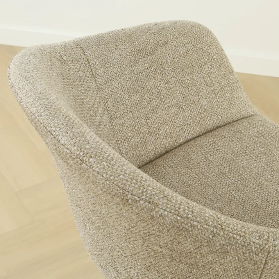 Nolon Niva-Otis draaibare tulp barkruk taupe melange - verstelbaar - beige onderstel, foto 5