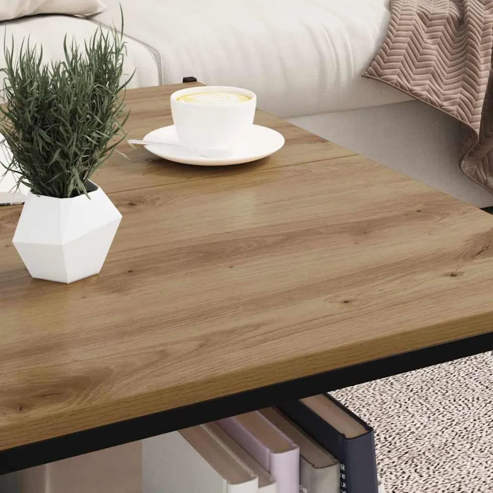 vidaXL Boekenplank Bord 3-laags 4 st 80 x 40 x 1,5 cm Bewerkt hout bruin, foto 4