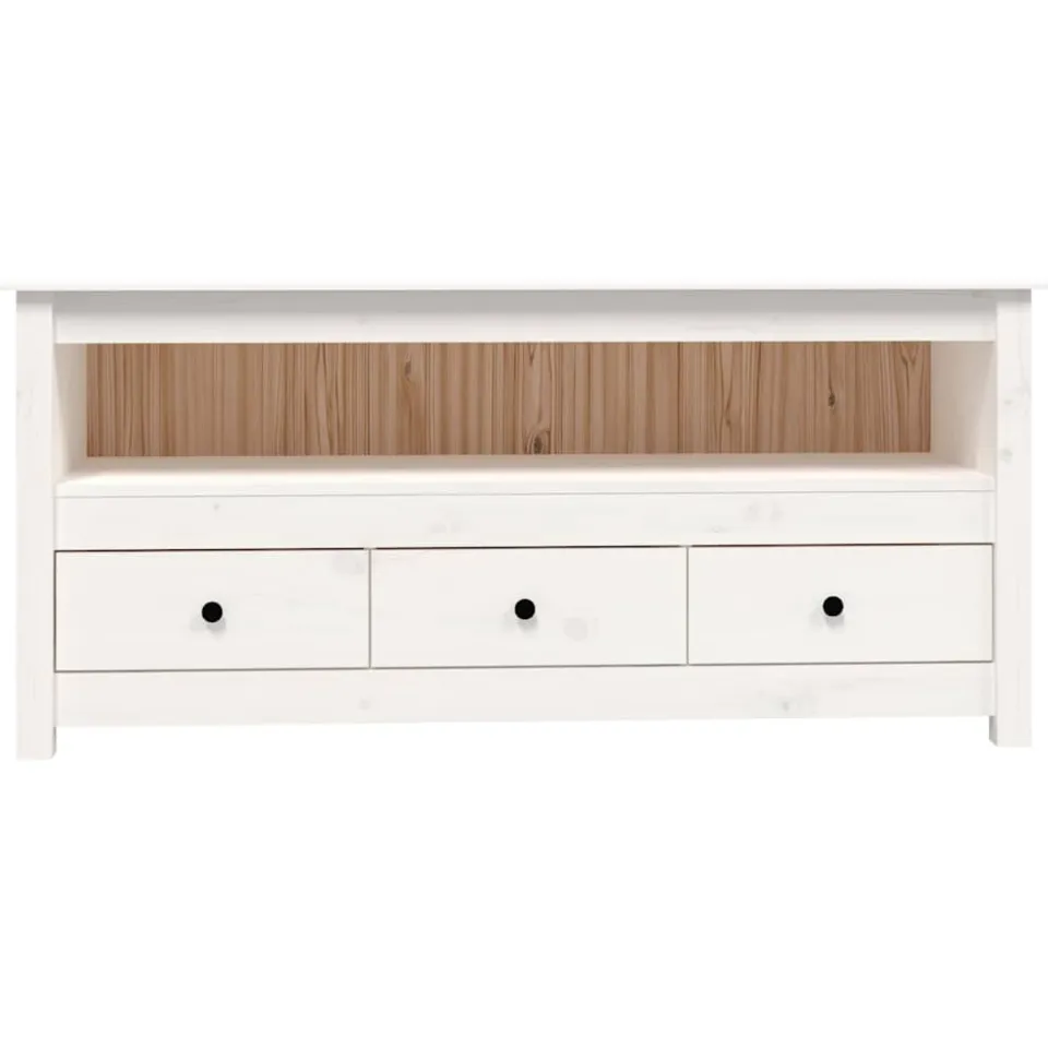 vidaXL Tv-meubel 114x35x52 cm massief grenenhout wit, foto 4