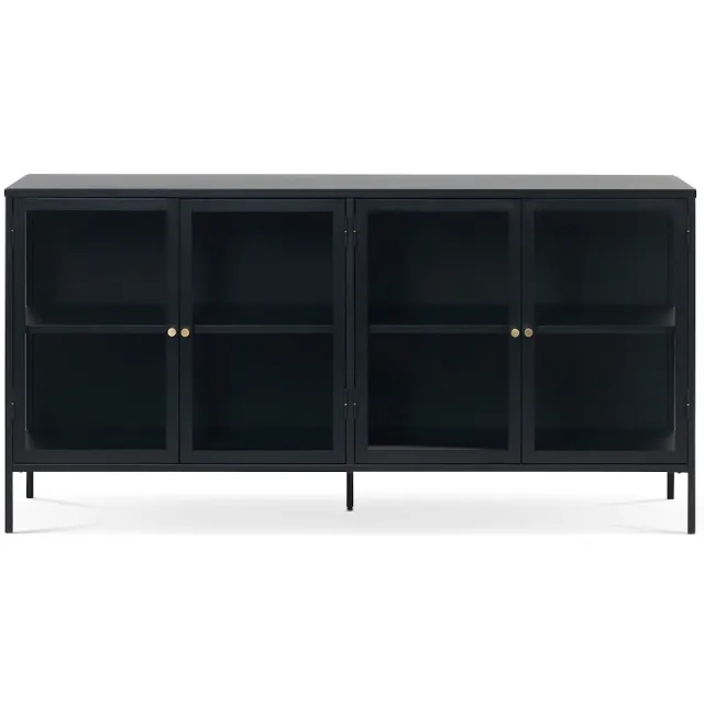 Olivine Carrie metalen opbergkast zwart - 170 x 40 cm