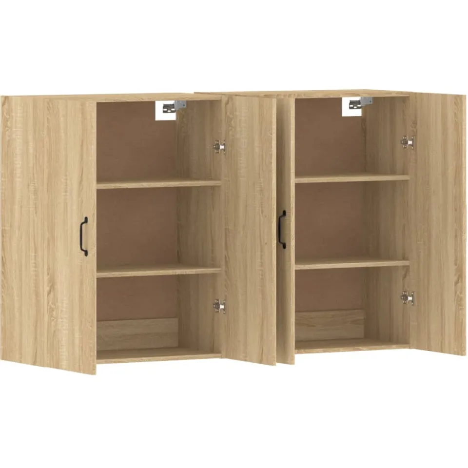 vidaXL Hangkasten 2 st bewerkt hout sonoma eikenkleurig Bruin