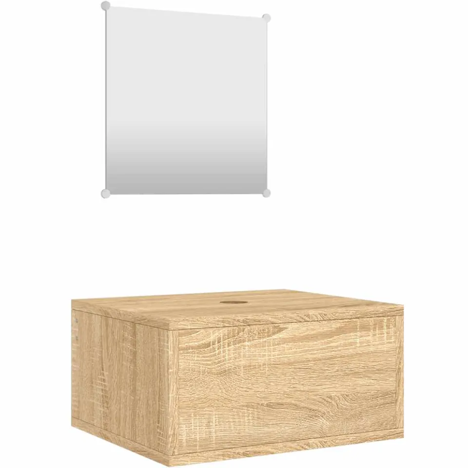 vidaXL 2-delige Badkamermeubelset bewerkt hout eikenkleurig, foto 3