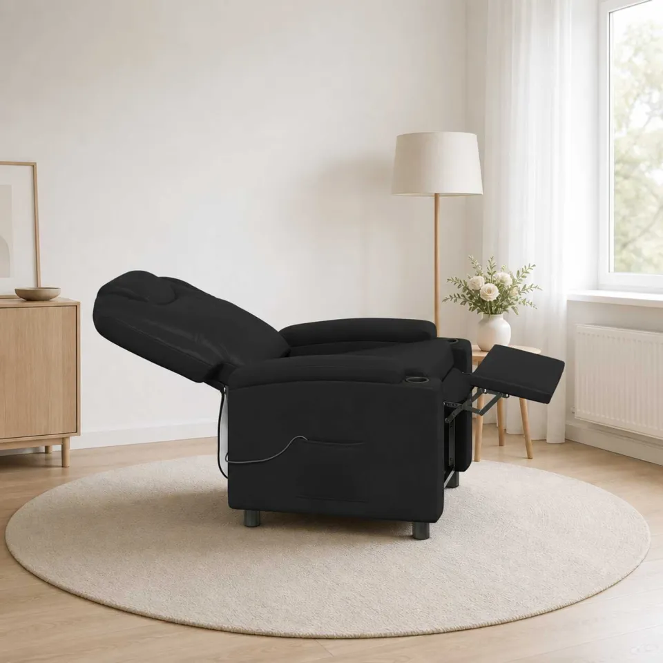vidaXL Massage-relaxstoel Zwart 75 x 95 x 106 cm Stof, foto 4