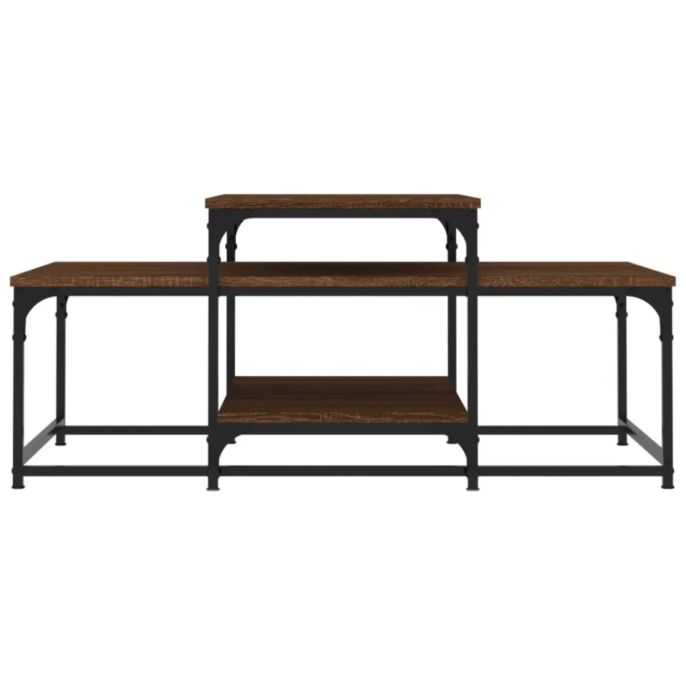 vidaXL Salontafel 102x60x45 cm bewerkt hout bruin eikenkleur, foto 3