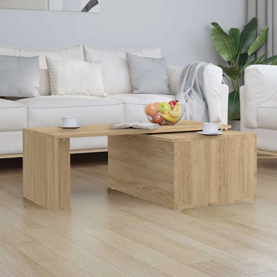 vidaXL Salontafel 150x50x35 cm bewerkt hout sonoma eikenkleurig, foto 3