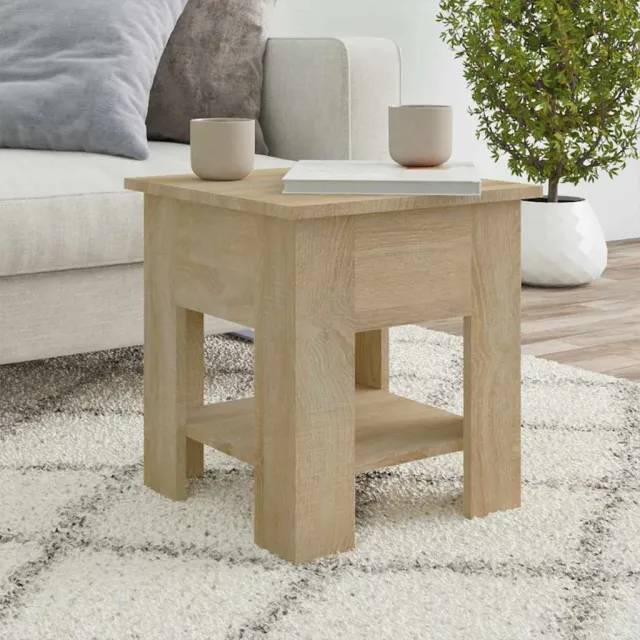 vidaXL Salontafel 40x40x42 cm bewerkt hout sonoma eikenkleurig, foto 2