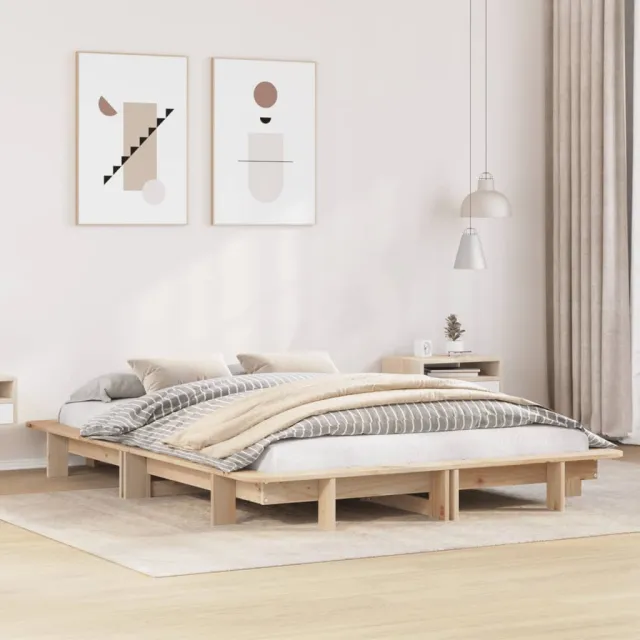 vidaXL Bedframe zonder matras massief grenenhout 120x200 cm bruin