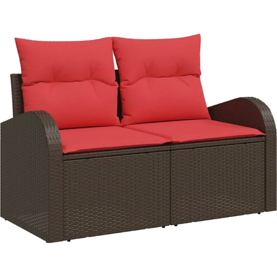 vidaXL Tuin Sofa Set Bruin poly rattan, foto 4